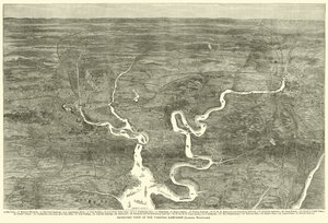 弗吉尼亚战役的等距视图，向西看，1864年6月