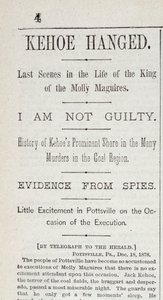 Kehoe Hanged，来自纽约先驱报，1878年12月19日 作者 美国学校