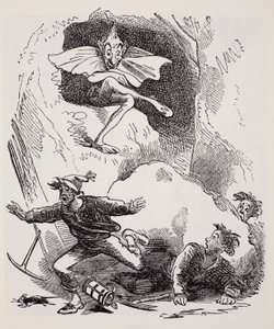 Kobolds，来自侏儒，仙女，精灵和其他小人物的世界指南，作者：Thomas Keightley（1789-1872）1880年出版，（BW Engraving） 作者 美国学校