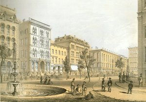 来自芝加哥画报的法院广场的LaSalle街，由James W. Sheahan撰写的文学描述，由芝加哥Jevne＆Almini出版，1866-67 作者 美国学校