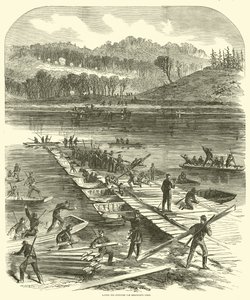 1863年4月为Sedgwicks军团铺设浮桥 作者 美国学校