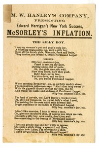 MW Hanleys Col介绍Edward Harrigans最新的NY Success，McSorleys Inflation [影院卡]。 Verso，c.1882（石版画[交易卡]） 作者 美国学校