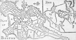 波士顿地图，印在Bickerstaffs Albany Almanack，1776年（打印）