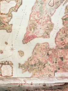 1766-67 年纽约地图（纸本水彩） 作者 美国学校