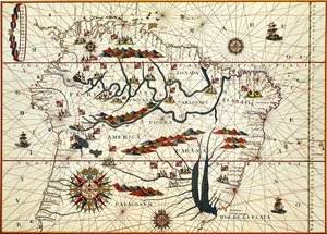 1582年的南美洲地图 作者 美国学校