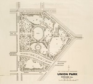 伊利诺伊州芝加哥市联合公园的地图 作者 美国学校
