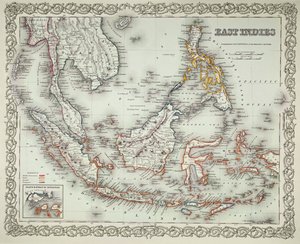 东印度群岛地图（彩色雕刻） 作者 美国学校