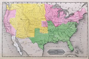 美国1861年的地图，来自“我们的整个国家：美国的过去和现在，历史和描述”，约翰华纳巴伯和亨利哈尔，1861年
