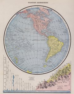 西半球地图（彩色雕刻） 作者 美国学校