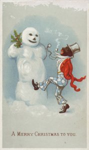 黑人和雪人圣诞贺卡 作者 美国学校