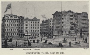 Newspaper (Park) Row in 1870 (litho) 作者 美国学校