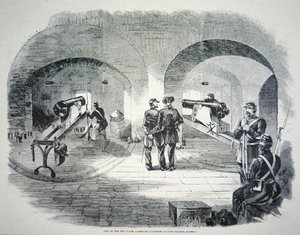 佛罗里达州迪肯斯堡的十个侧翼炮台之一"，1861年在联邦控制之下（石印）。 作者 美国学校