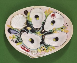 牡蛎板，由Union Porcelain Works，Greenpoint，New York制造，c.1880（瓷器）