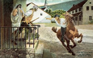 保罗Reveres骑在1773年4月18日晚上 作者 美国学校
