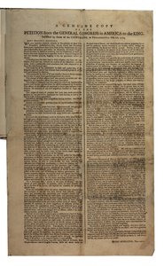 1774年10月26日，来自美国大会的请愿书，国王，大陆会议