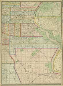 板块5，费城全城市地图，1867年 作者 美国学校