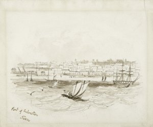 Port of Galveston, Texas, late 1800s (ink on wove paper) 作者 美国学校