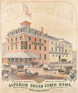 海报广告John Bower＆Co。高级糖腌制火腿