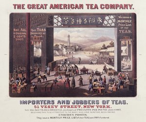 海报广告伟大的美国茶叶公司，茶的进口商和招聘人员 作者 美国学校