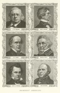 着名的美国人，HW Beecher，William H Seward，SP Chase，Winfield Scott，Stephen A Douglas，John Ericsson 作者 美国学校