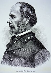 约瑟夫-E-约翰斯顿将军（1807-1891）的肖像（石印）。 作者 美国学校