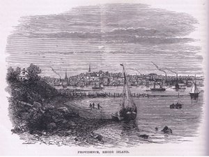 罗德岛普罗维登斯，插图来自卡塞尔的美国酒吧历史。 由 Petter & Galpin c.1890 (石版画) 作者 美国学校