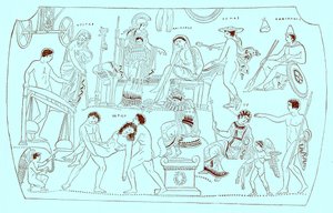 Hektor的赎金，来自Victor Duruy的希腊历史插图，1890年出版（数字增强图像） 作者 美国学校