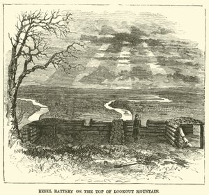反叛者电池位于Lookout Mountain山顶，1863年11月 作者 美国学校