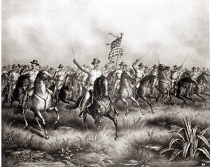 粗糙骑士：西奥多·罗斯福上校，美国驻圣地亚哥圣胡安山指挥官，1898年 作者 美国学校
