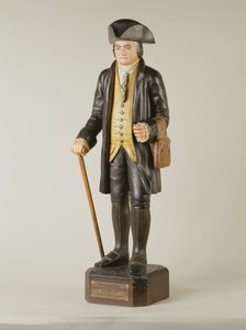 Diedrich Knickerbocker 雕塑，位于纽约市 Knickerbocker 大厅，约 1850-67 年（彩绘木头） 作者 美国学校