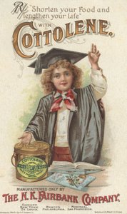 缩短你的食物并延长你的生命，为Fairbanks Cottolene做广告，1896年