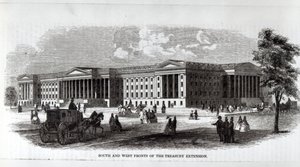 财政部延伸的南部和西部前线，来自&39;Harper的新月刊&39;，1859年 作者 美国学校
