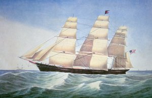 海上霸主，纳撒尼尔-柯里尔（1813-88）的石版画作品 作者 美国学校