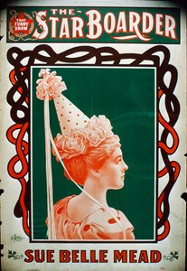 明星寄宿生剧院海报与女演员Sue Belle Mead，c.1900