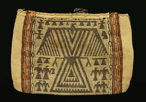储物袋，Potawatomi，c.1890（棉线和羊毛纱线）（另见340992） 作者 美国学校