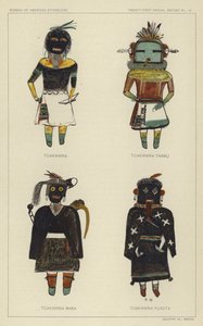 Tcakwaina, Tcakwaina Taamu, Tcakwaina Mana, Tcakwaina Yuadta (彩色石版印刷) 作者 美国学校