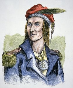 Tecumseh (1768-1813)（彩色雕刻） 作者 美国学校