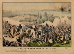 1862年8月4日，巴吞鲁日战役，酒吧。作者：Currier＆Ives，c.1862