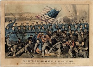 弗吉尼亚州马尔文山战役，1862年7月1日，酒吧。作者：Currier＆Ives，c.1862