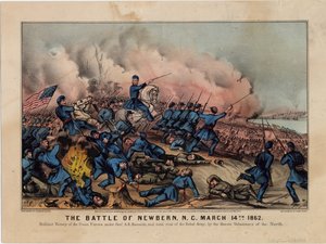 北卡罗来纳州纽伯恩战役，1862年3月14日，酒吧。作者：Currier＆Ives，c.1862