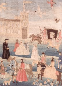 钱德勒婚礼挂毯，c.1756 作者 美国学校