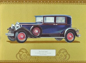俱乐部轿车，帕卡德设计的定制八门轿车，1930 年出版（彩色石印版） 作者 美国学校