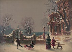 第一场雪，1877年（打印） 作者 美国学校