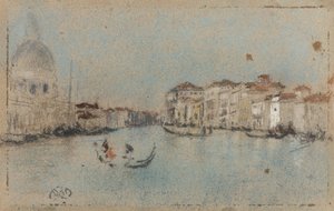大运河，威尼斯，c.1879-80（棕褐色的粉彩） 作者 美国学校