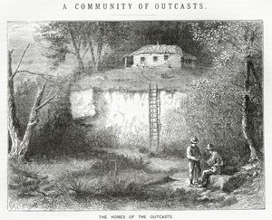 流浪者的家园，一个故事的插图，一个流浪者社区，来自Appletons Journal，1872年3月23日 作者 美国学校
