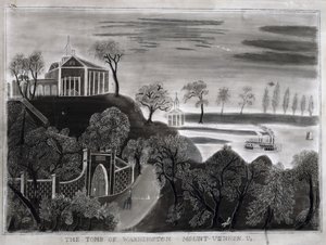 华盛顿陵，弗吉尼亚州弗农山，1807年后（石墨在砂纸上） 作者 美国学校