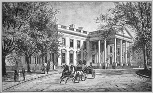 白宫，约1886年（雕刻）。 作者 美国学校