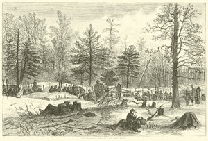 荒野，沃兹沃思死亡的场景，1864年5月 作者 美国学校