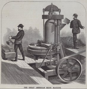 The great American brick machine (engraving) 作者 美国学校
