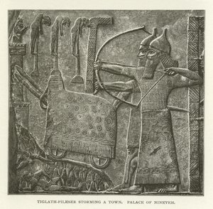 Tiglath-Pileser猛冲一个镇，Nineveh宫殿 作者 美国学校